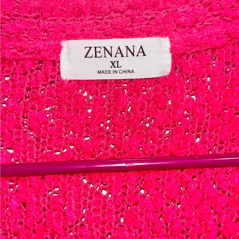 Zenana Hot Pink Cardigan